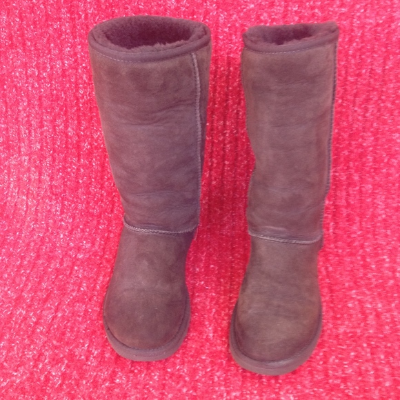 UGG Classic Tall II Boots Sheepskin Leather 6W - Picture 2 of 10